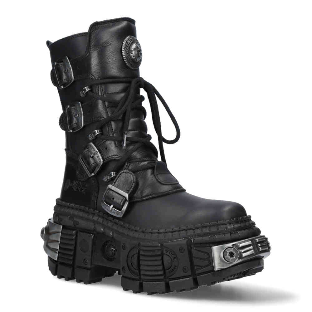 New Rock - M-WALL373-S3 Bottes de plate-forme - Noir